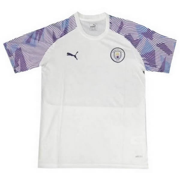 Trikot de Trainingsshirt Manchester City 2020-21 Weiß Lila Fussballtrikots Günstig